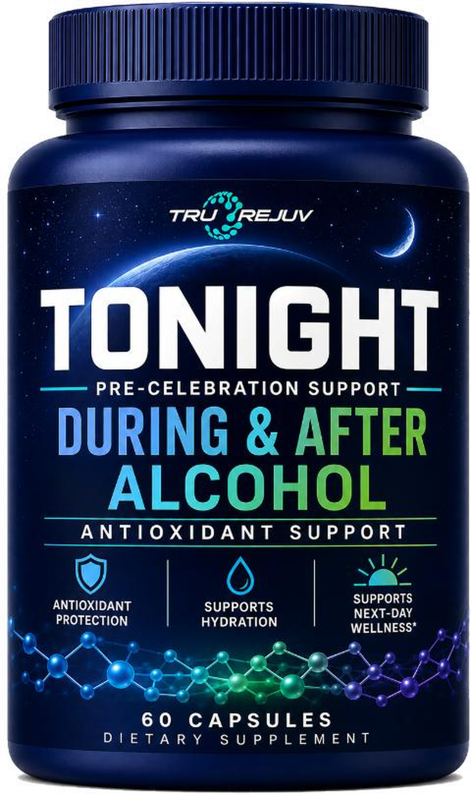 Tonight – Pre-Celebration Antioxidant Support | During & After Alcohol, 60 Capsules